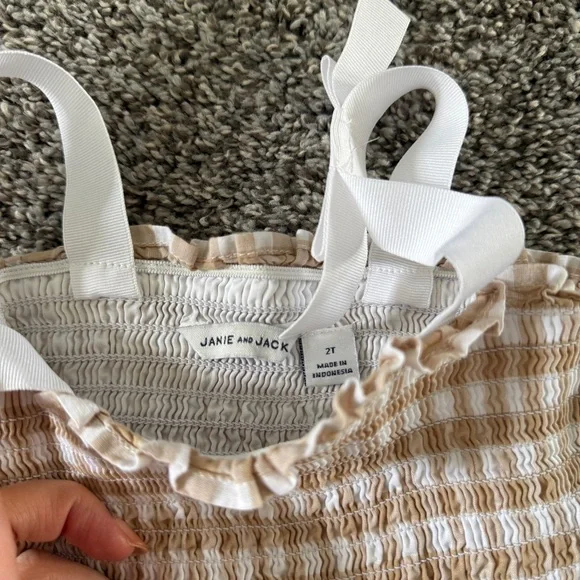 Janie and Jack THE GINGHAM SMOCKED SUNDRESS 2T - Picture 7 of 7